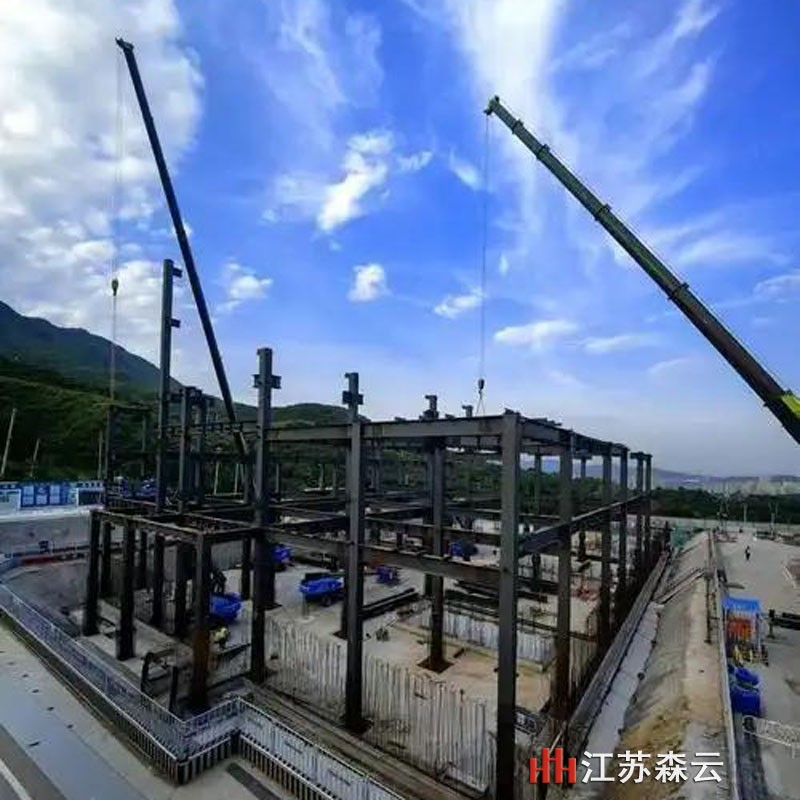 江苏森云钢材应用案例-钢结构厂房建设